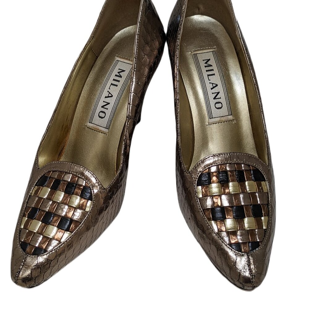 Vintage 1980s Milano, Metallic, Heels - Size 5.5